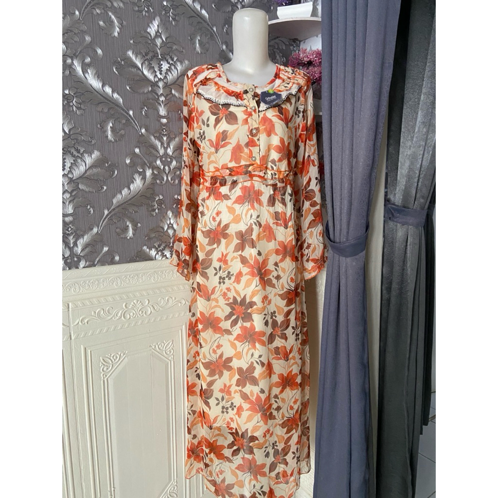 Prelove Gamis Wanita Sifon Bunga