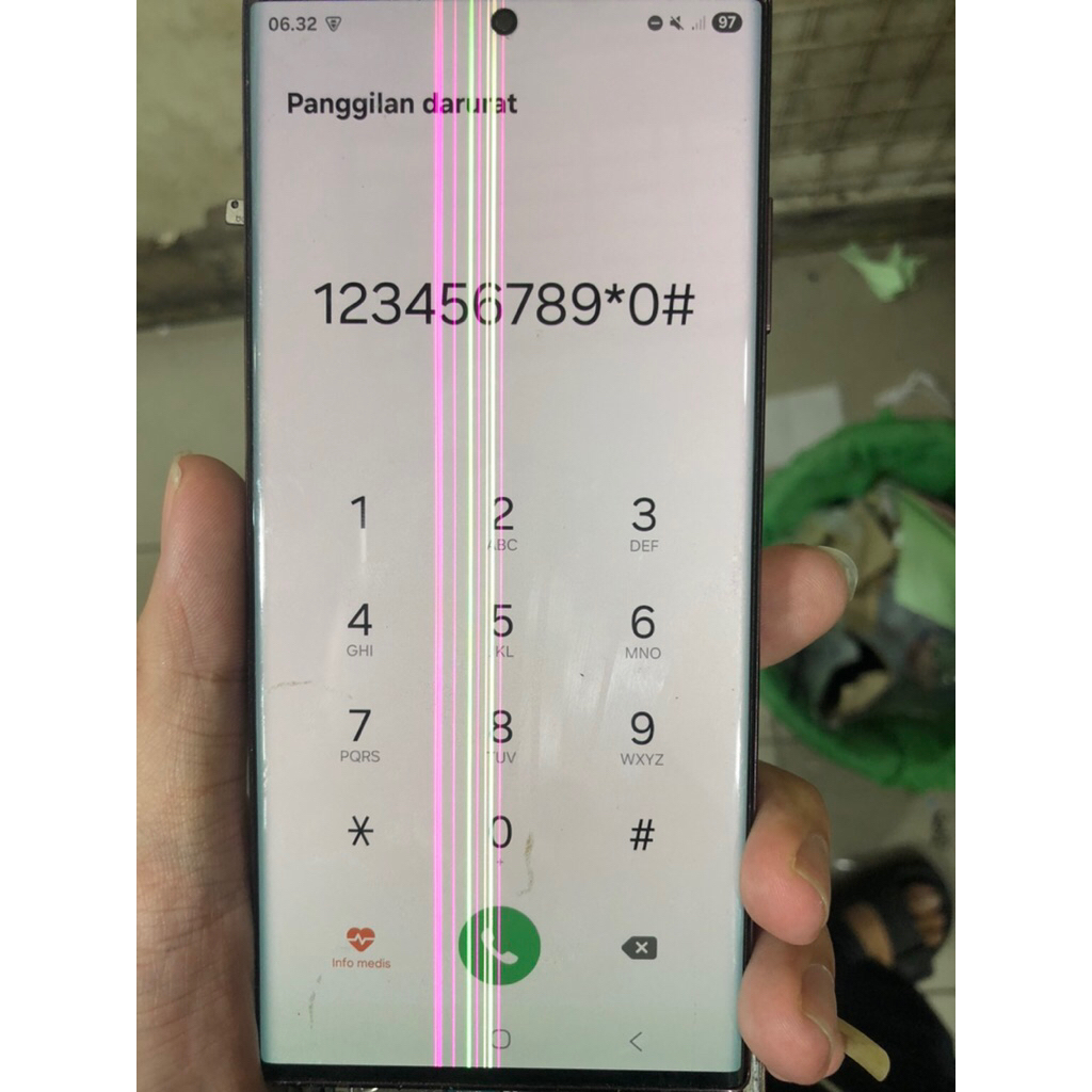 LCD S23 ultra ori copotan, minus garis