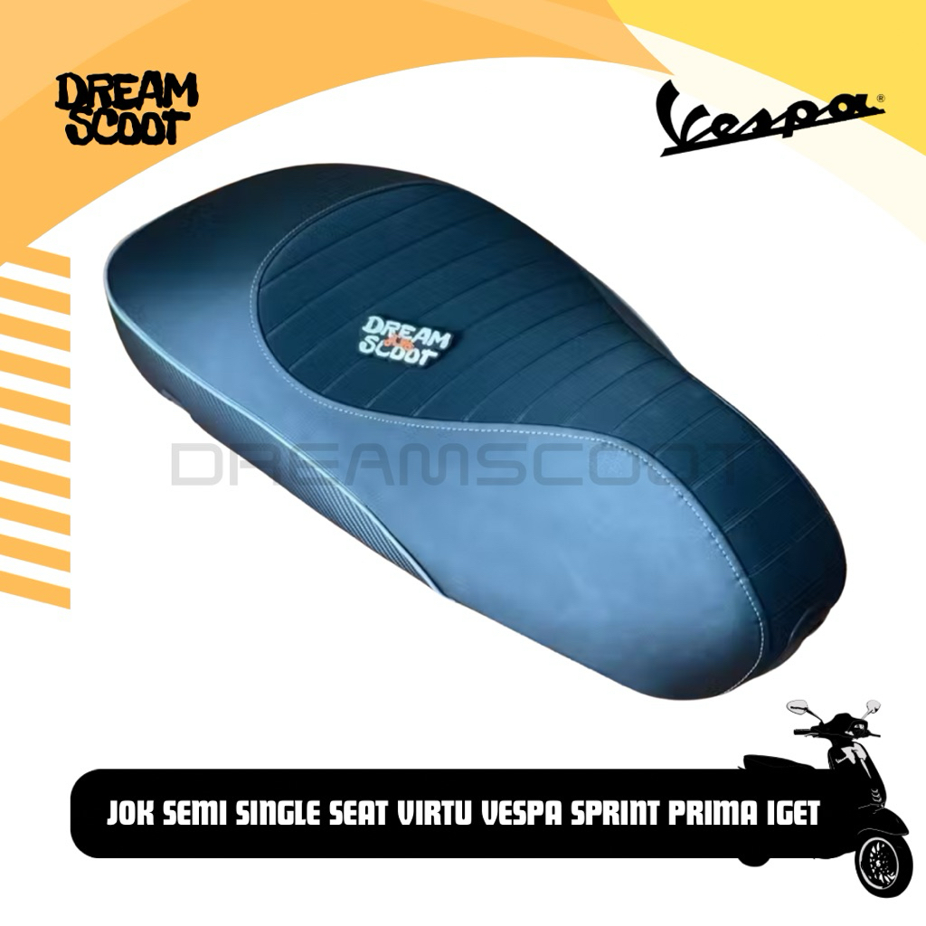 Jok Vespa Sprint Virtu Model Carbon List Grey Jok Vespa Sprint Jok Vespa Primavera Jok Single Seat V