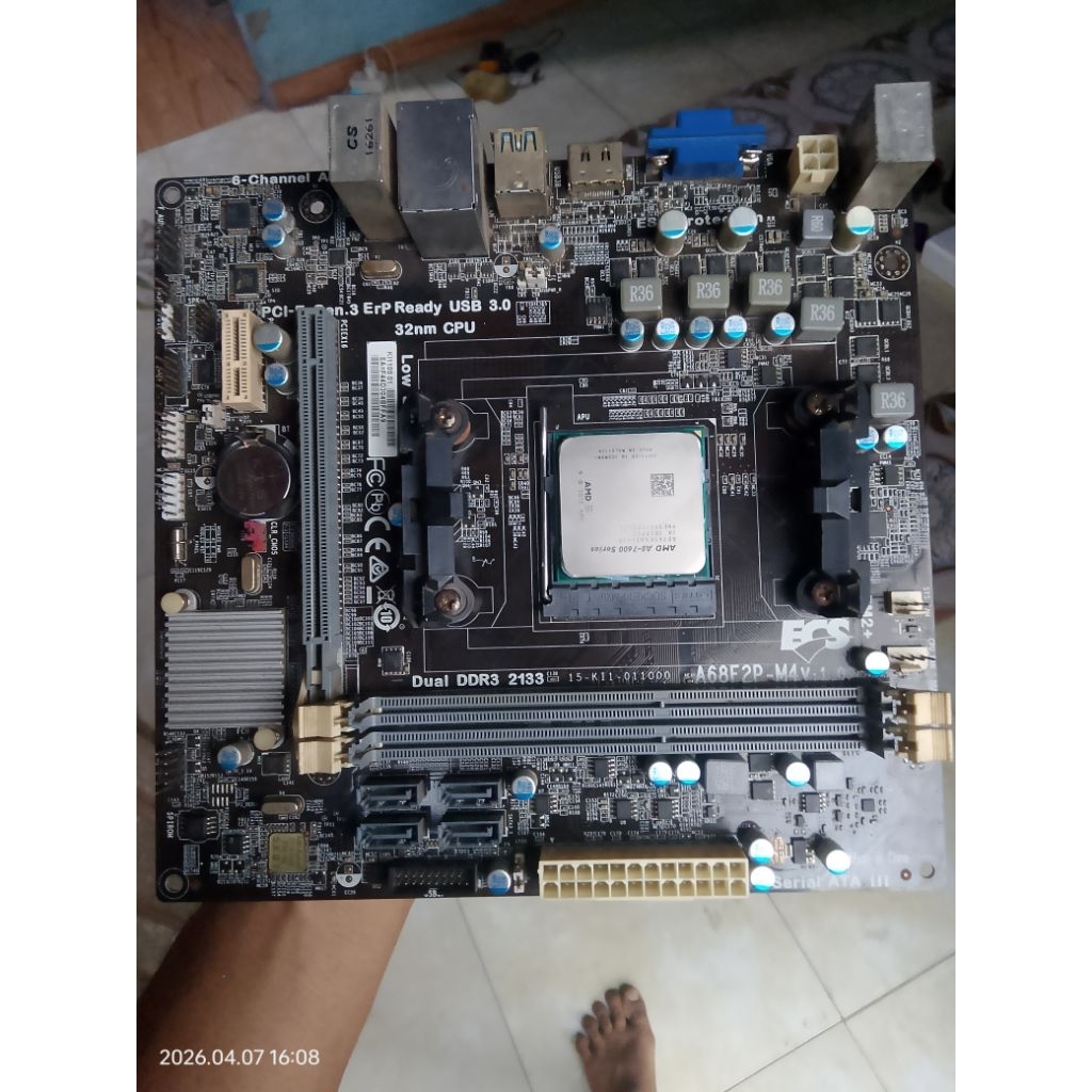 prosesor amd a8 7600+mobo+fan+power suply