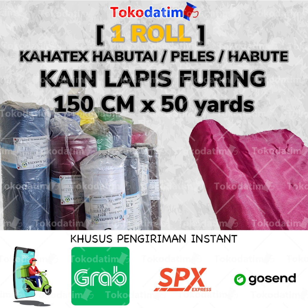 [KIRIM INSTANT] Abutai Kain Peles Kahatex Furing Habutai Habute per ROLL