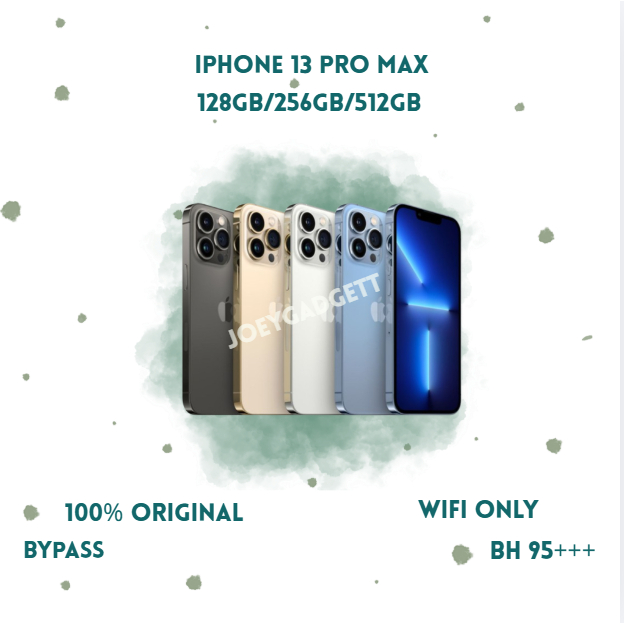 HP IPHONE 13 PRO MAX WIFI ONLY 128GB/256GB/512GB Bekas Second Original Mulus Fullset Game/Live/Merek
