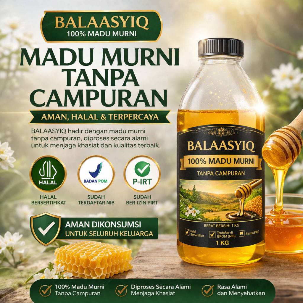 Madu Hutan Asli 100% Raw Multiflora Murni Tanpa Campuran Madu Alami Lebah Liar Premium Anti Oplosan