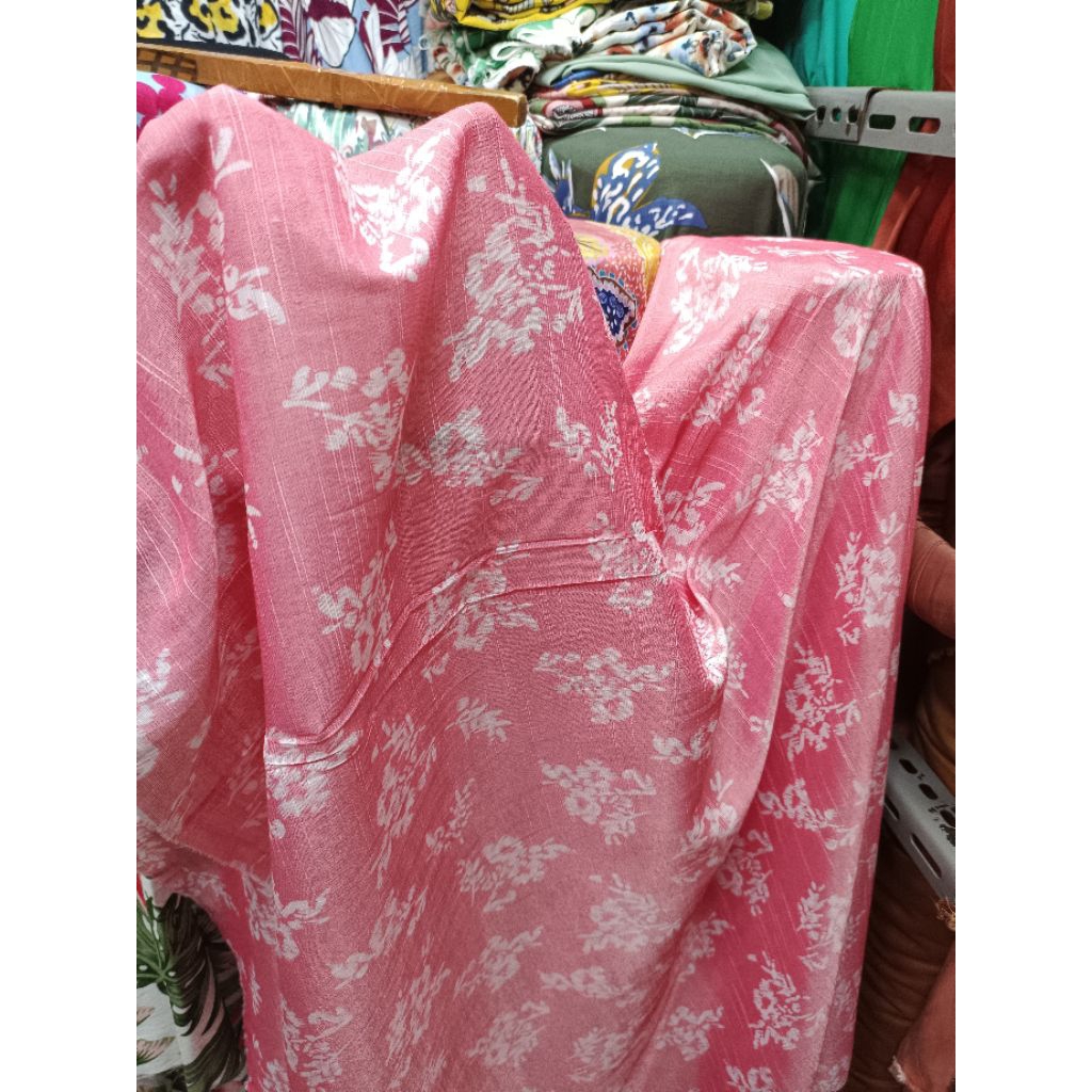 KAIN BAHAN KATUN SILKY SERAT LINEN SILKY SLUB PREMIUM CK