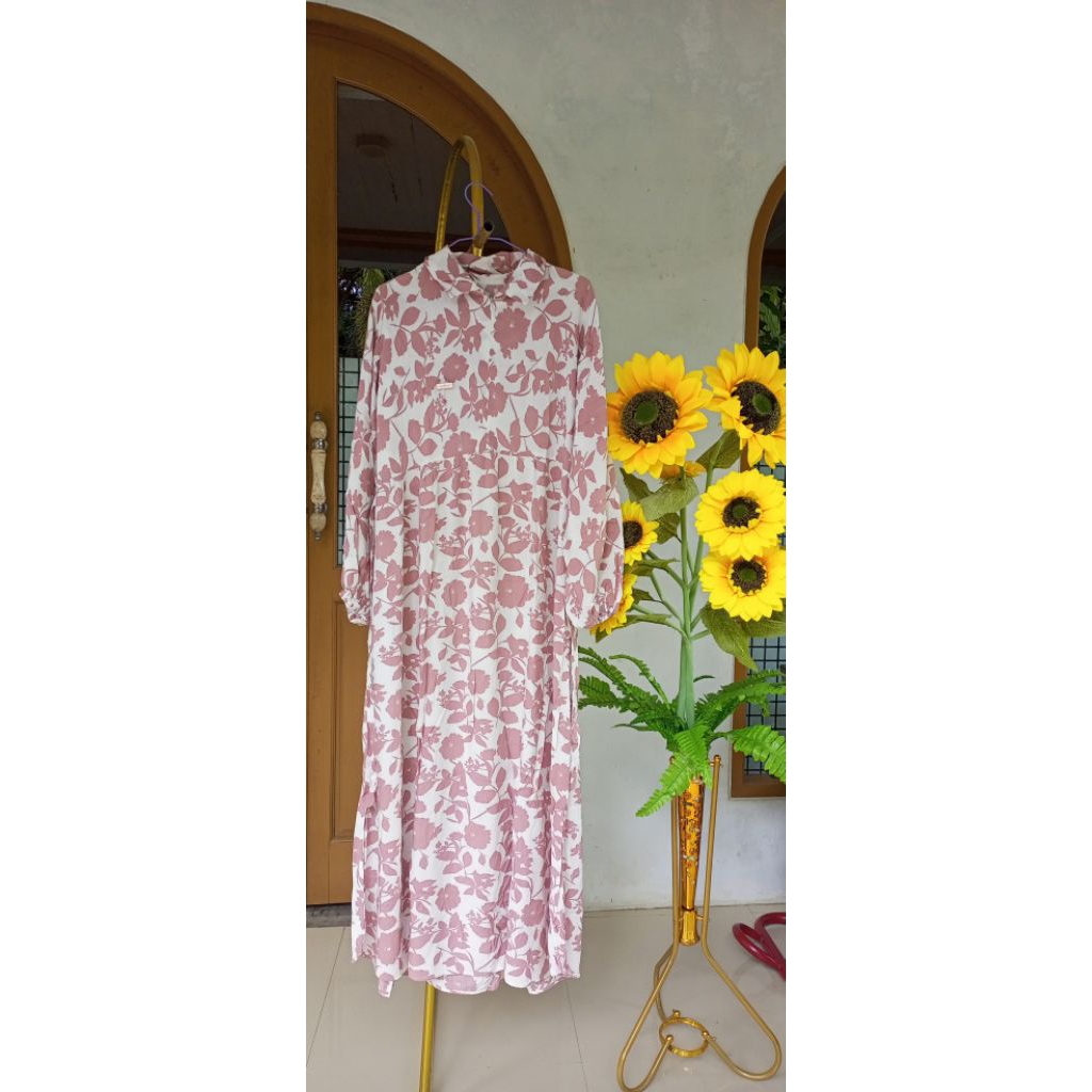 GAMIS RAYON PINK LENGAN BALON