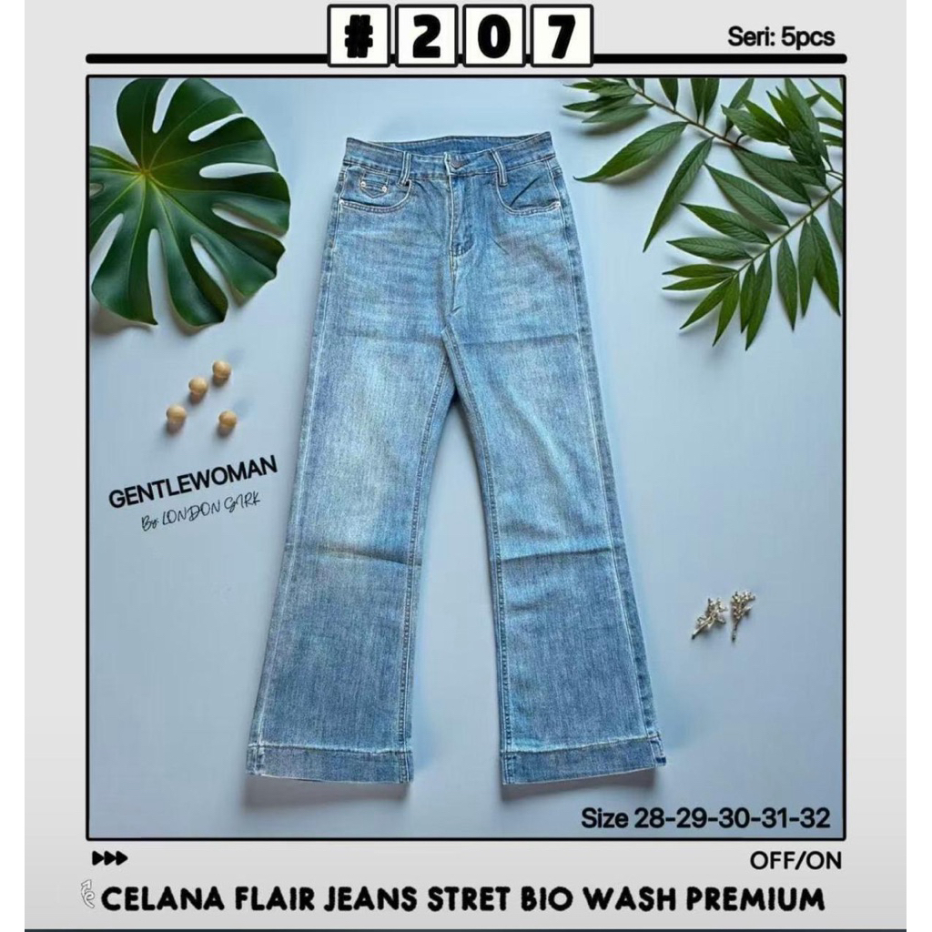 [Evasabrina88]Celana Cutbray Hw Wanita Warna Bio Wash Bahan Jeans Melar London Girl Import Quality
