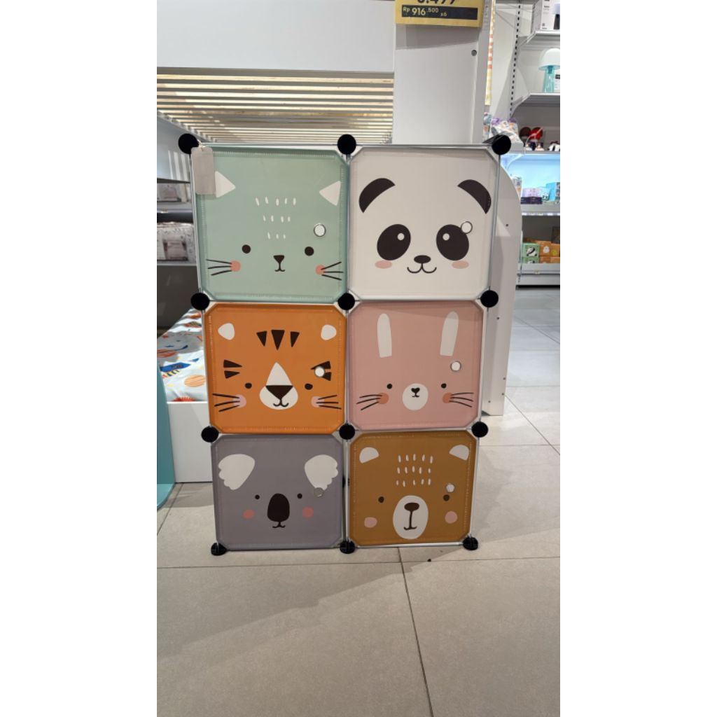 Informa lemari pakaian anak plastik multifungsi animal series