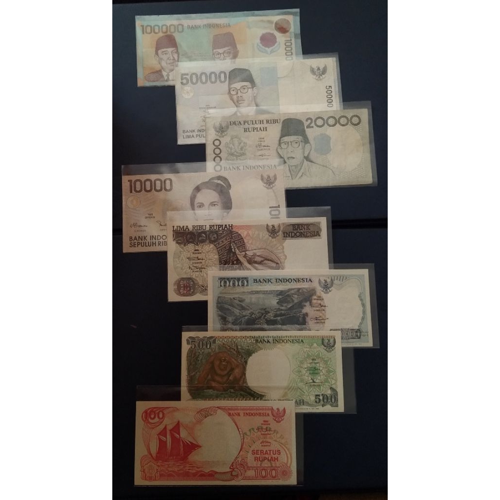 Uang Lawas Indonesia Set Seri Tahun 90 an 8 Lembar