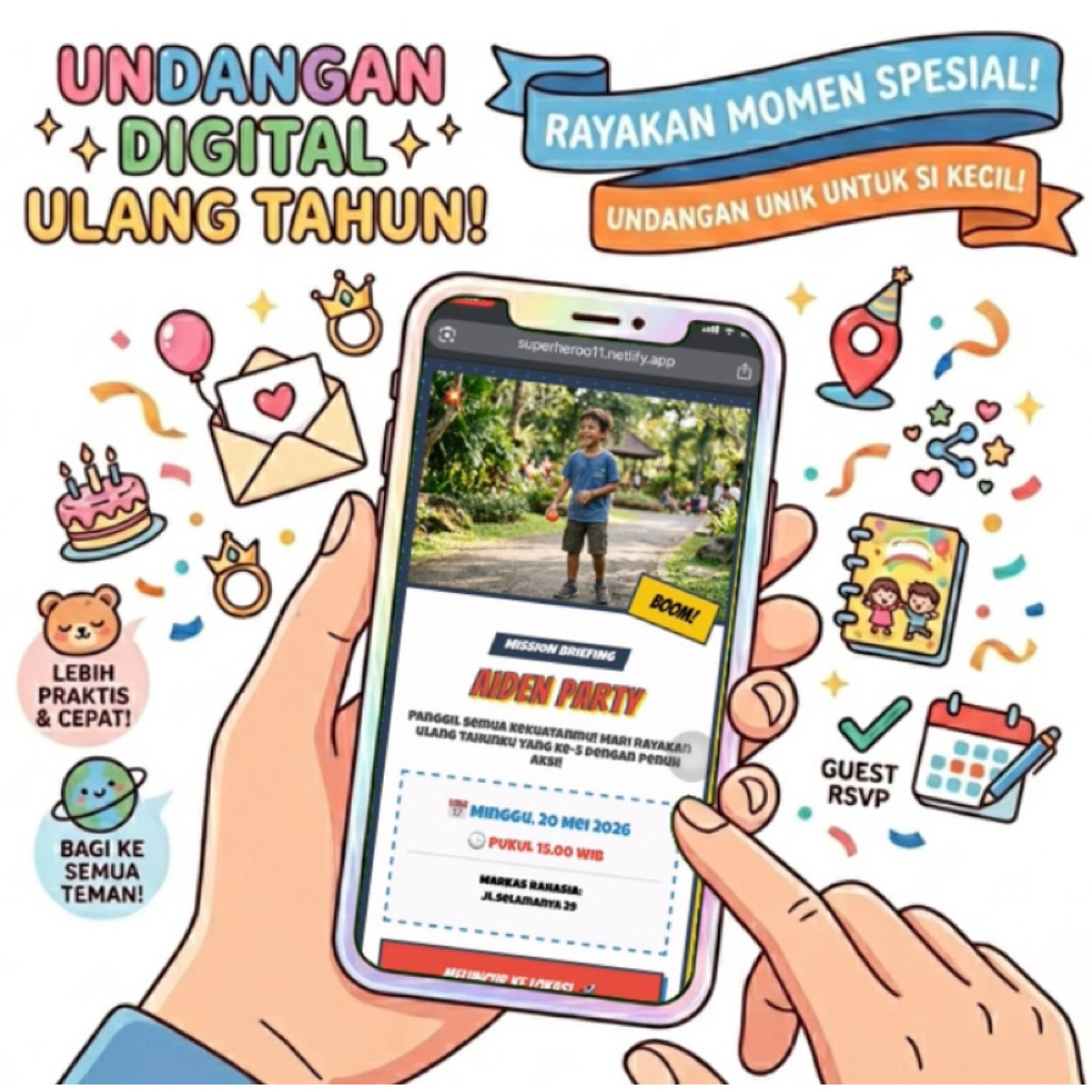 UNDANGAN DIGITAL ULANG TAHUN ANAK