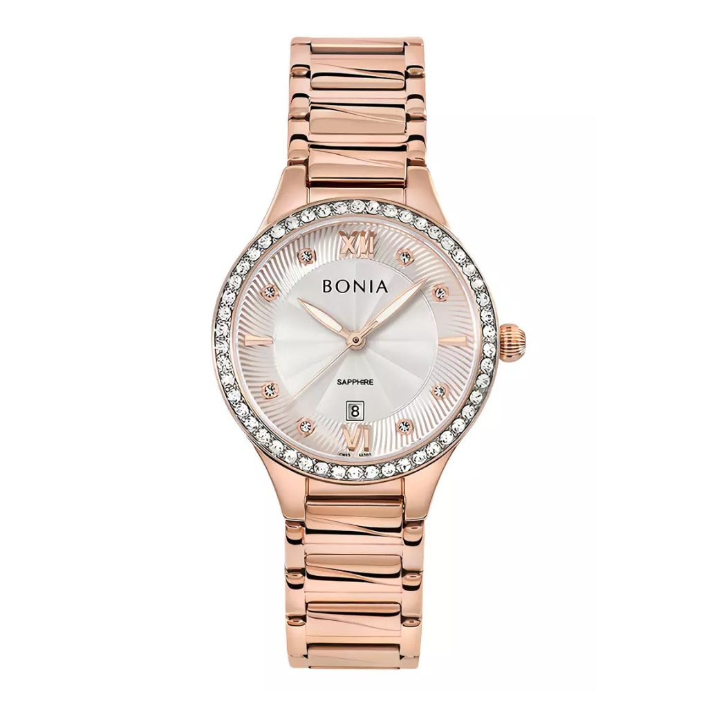 Jam Tangan Wanita Bonia Elegance White Dial Stainless Steel Analog B10700-2513S Original