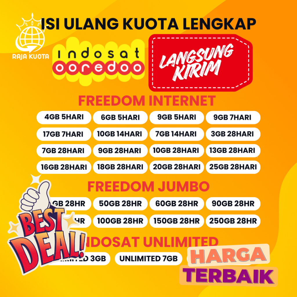 Inject Kuota Indosat Bukan GIFT Freedom Internet Unlimited Combo Menambah Masa Aktif
