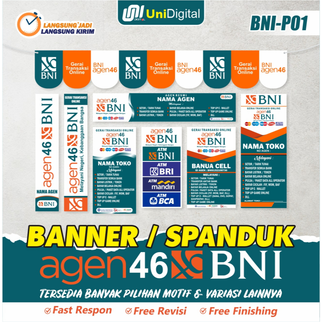 Banner / Spanduk Agen46 BNI Bisa Custom Design BNI-P01