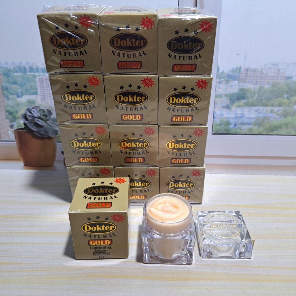 Promo Glosir 12 pcs) DR GOLD Natural Cream Wajah Lightening 15gr Asli Original Bpom