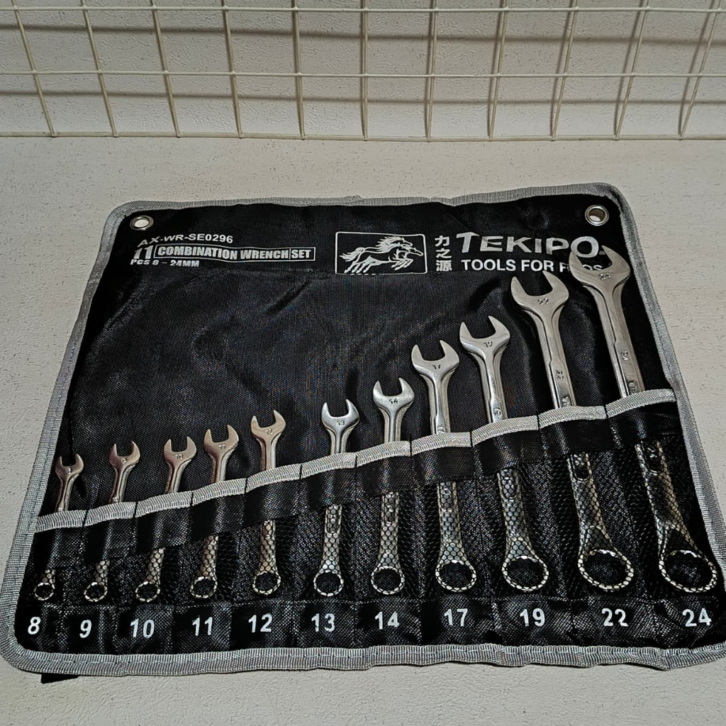 TEKIPO Kunci Ring Pas Set 11Pcs 8 - 24Mm Combination Wrench - Kunci Ring Pas Tekiro 1 Set Lengkap