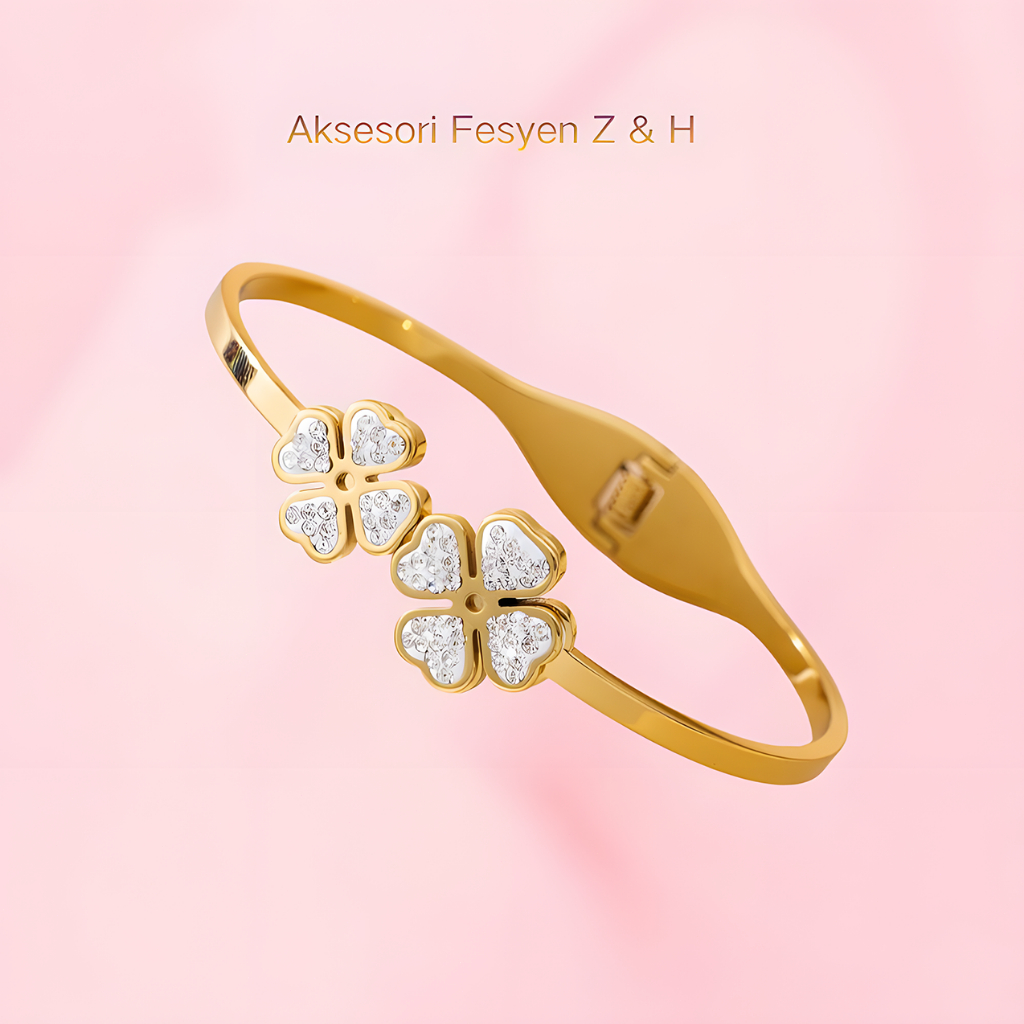 Gelang Wanita Z&H, Gelang Titanium, Baja Tahan Karat, Aksesoris Fashion