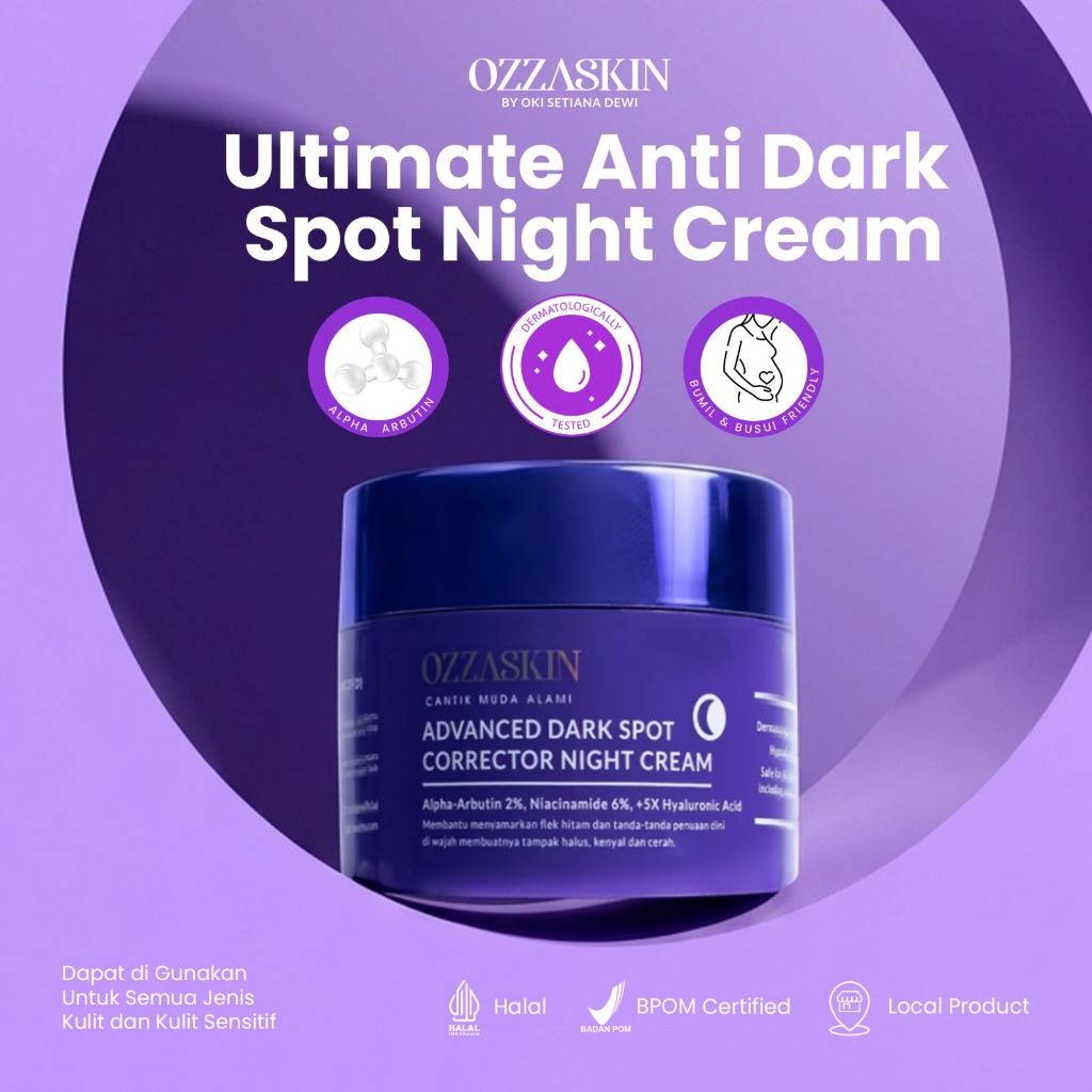 Cream Malam Terbaik Anti-Dark Spot Penghilang Flek Hitam Ozzaskin Triplekill Flek HItam OZZASKIN