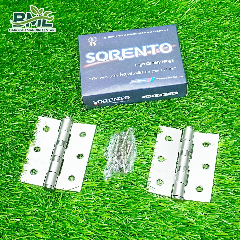 ENGSEL SORENTO 3 INCH UNTUK PINTU / LEMARI / JENDELA ANTI KARAT DAN ASLI STAINLESS