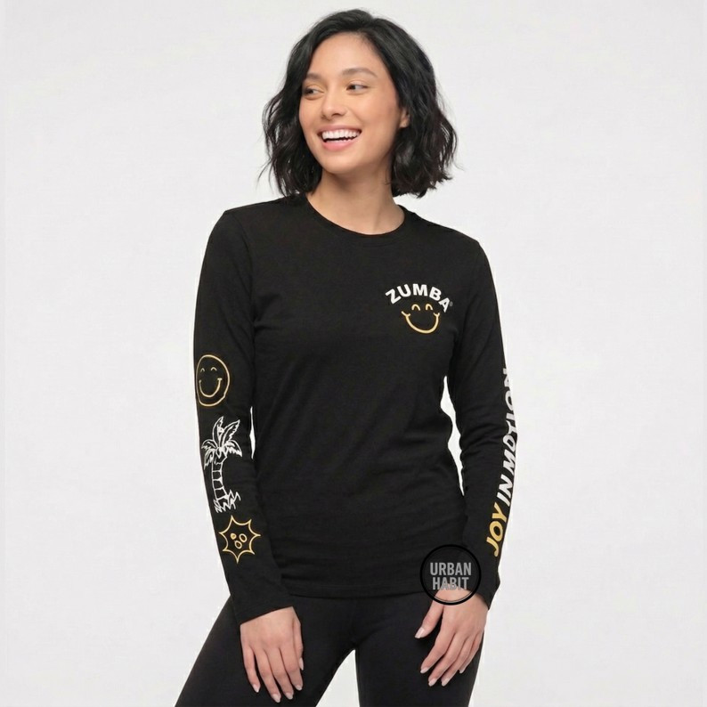 BAJU SENAM ZUMBA LENGAN PANJANG KAOS ZUMBA WANITA / BAJU ZUMBA WANITA / BAJU SENAM MUSLIMAH CSZ - 10