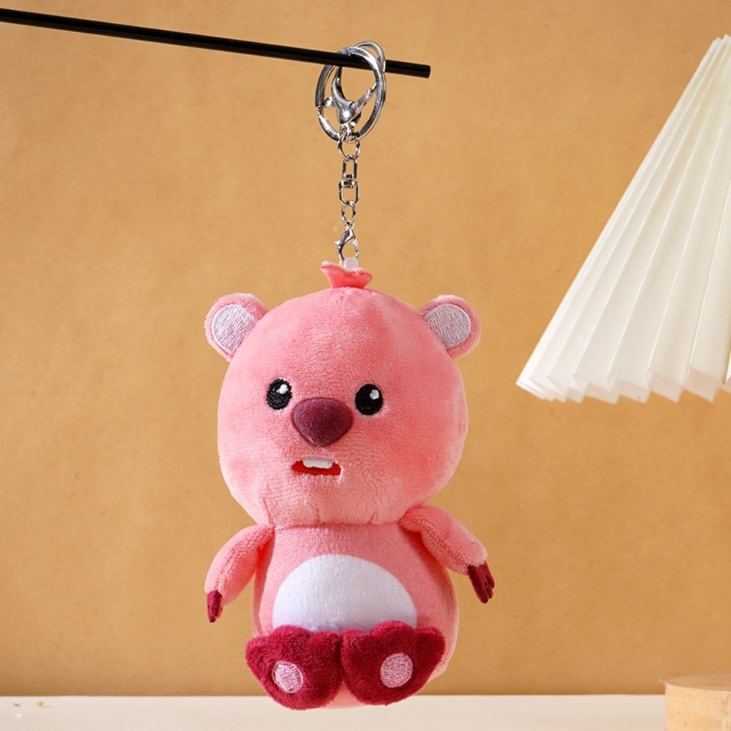 YOO youronlyone Gantungan Kunci Boneka Loopy Lucu Viral Keychain Zanmang Loopy Plush Doll Gemoy Gant