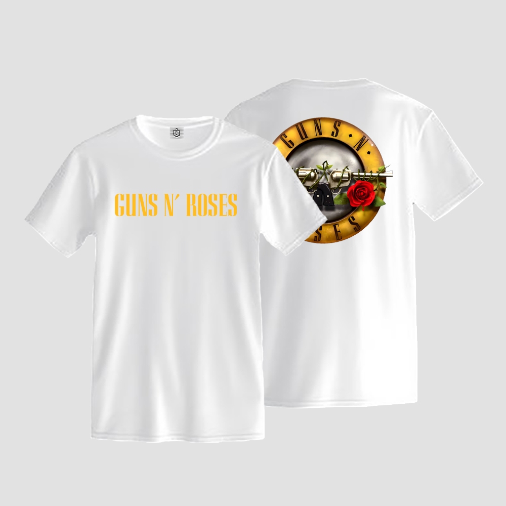 Kaos Rock Band Guns N Roses GNR T Shirt Baju Cotton Combed 24s Premium Warna Putih