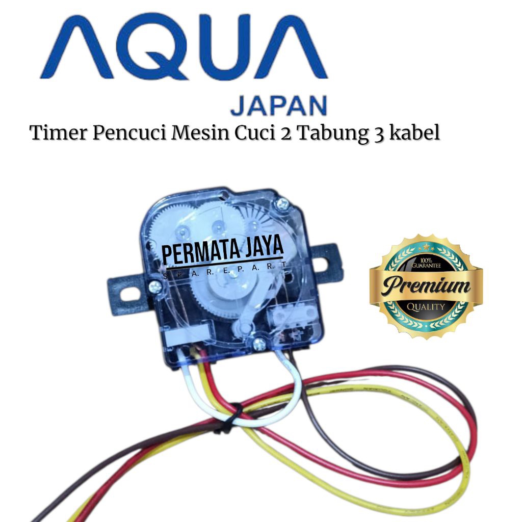 AQUA TIMER WASH PENCUCI / PENGGILING MESIN CUCI AQUA JAPAN 2 TABUNG 3 KABEL