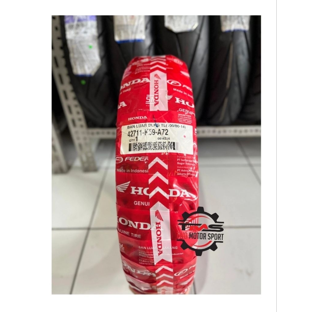 BAN TUBELESS 100/80-14 BELAKANG HONDA VARIO 150 125 ORIGINAL AHM
