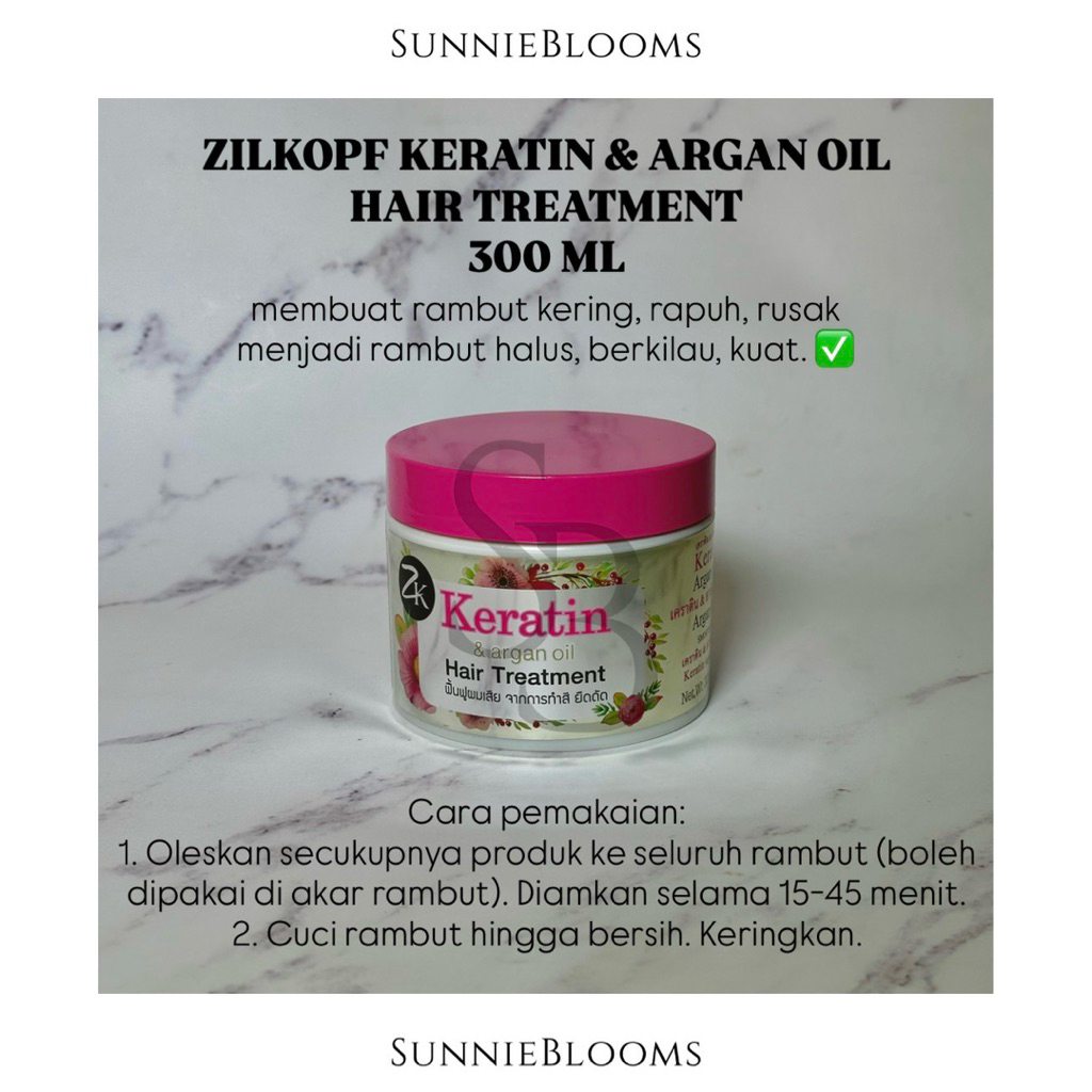 ZILKOPF KERATIN & ARGAN OIL HAIR TREATMENT | CREAMBATH RAMBUT