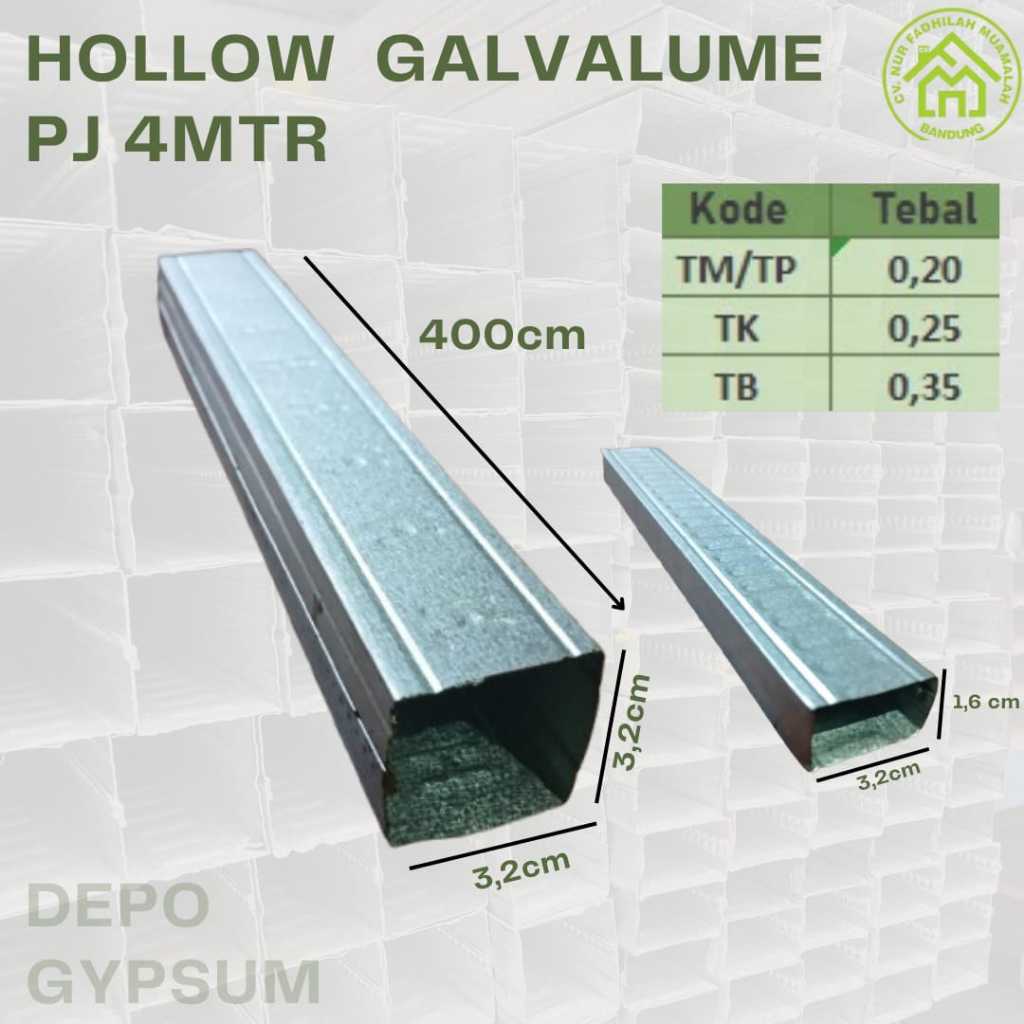 Hollow Galvalume 2x4 4x4/Hollow Plafond 0,35mm/Hollow Gypsum