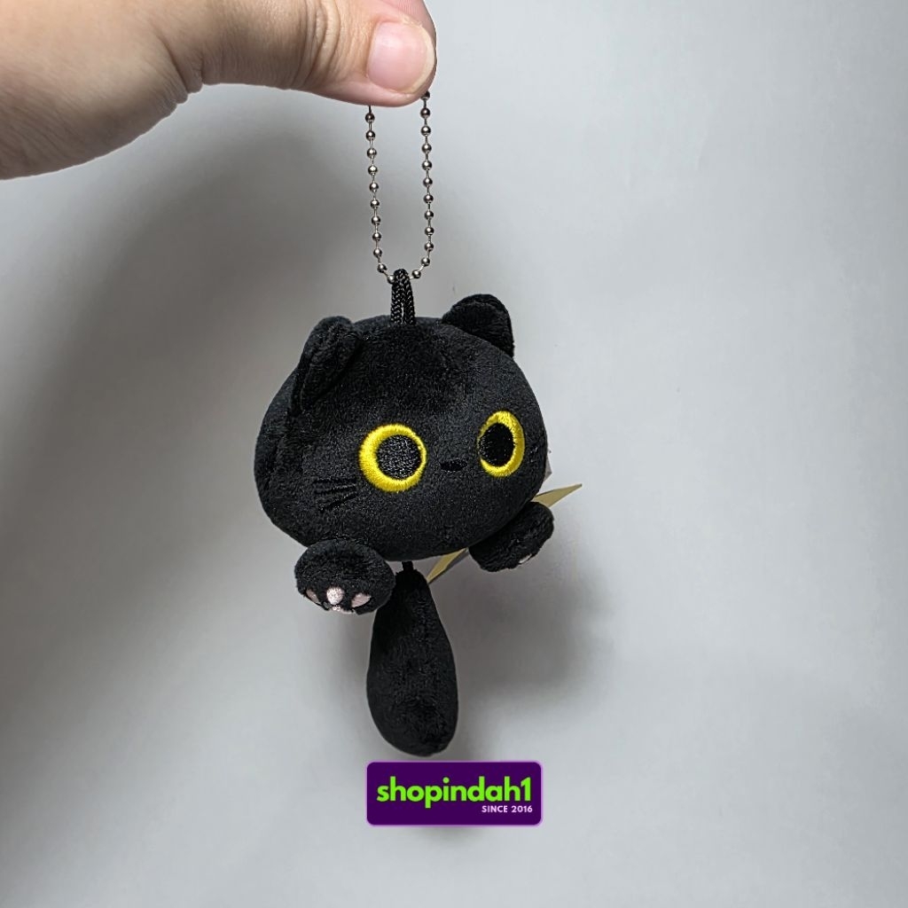 O.O MEOW MR DIY [8963581] Black cat keychain cute doll 6 cm new tag - Gantungan kunci kucing hitam b
