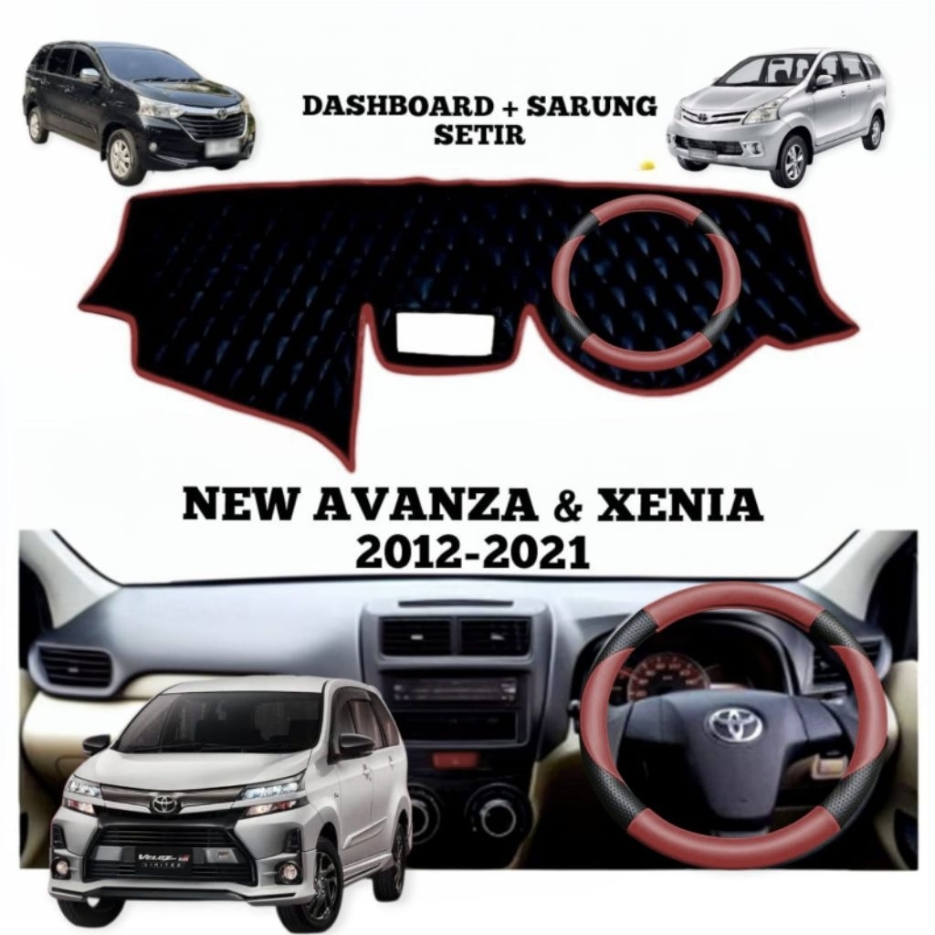 Cover Pelindung Dashboard Mobil Avanza, Xenia 2012-2021 + Sarung Stir Mobil