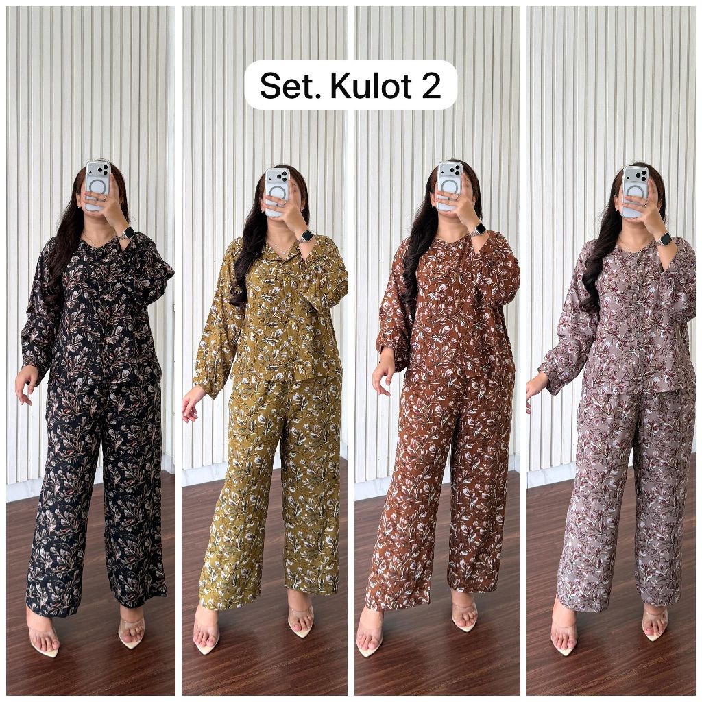 ONESET ANISA/ONESET KULOT/ONESET BAJU TIDUR/SET RAYON BUNGA/ONESET PIYAMA/ONESET RAYON BUNGA