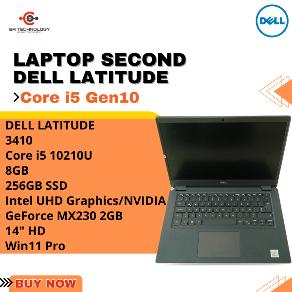 DELL LATITUDE 3410 Core i5-10210U 8GB 256SSD 14" HD Win11 Pro