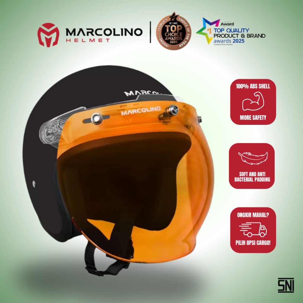 [ Navy Green With Visor ] Marcolino Helmet Doff Edition SNI (Helm Bogo cewek cowok pria keren Motorc