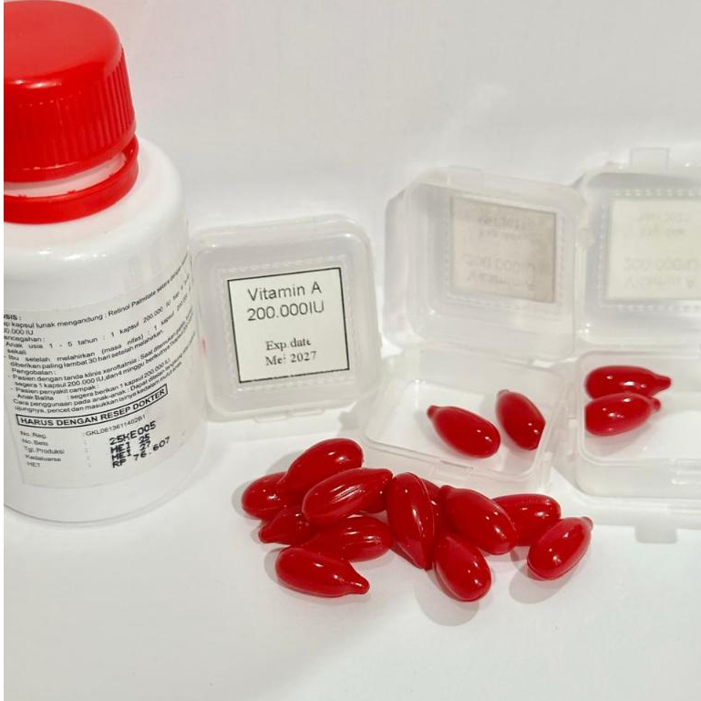 Vitamin A Posyandu Kapsul Merah 200.000 IU untuk Anak Usia 1-5 Tahun