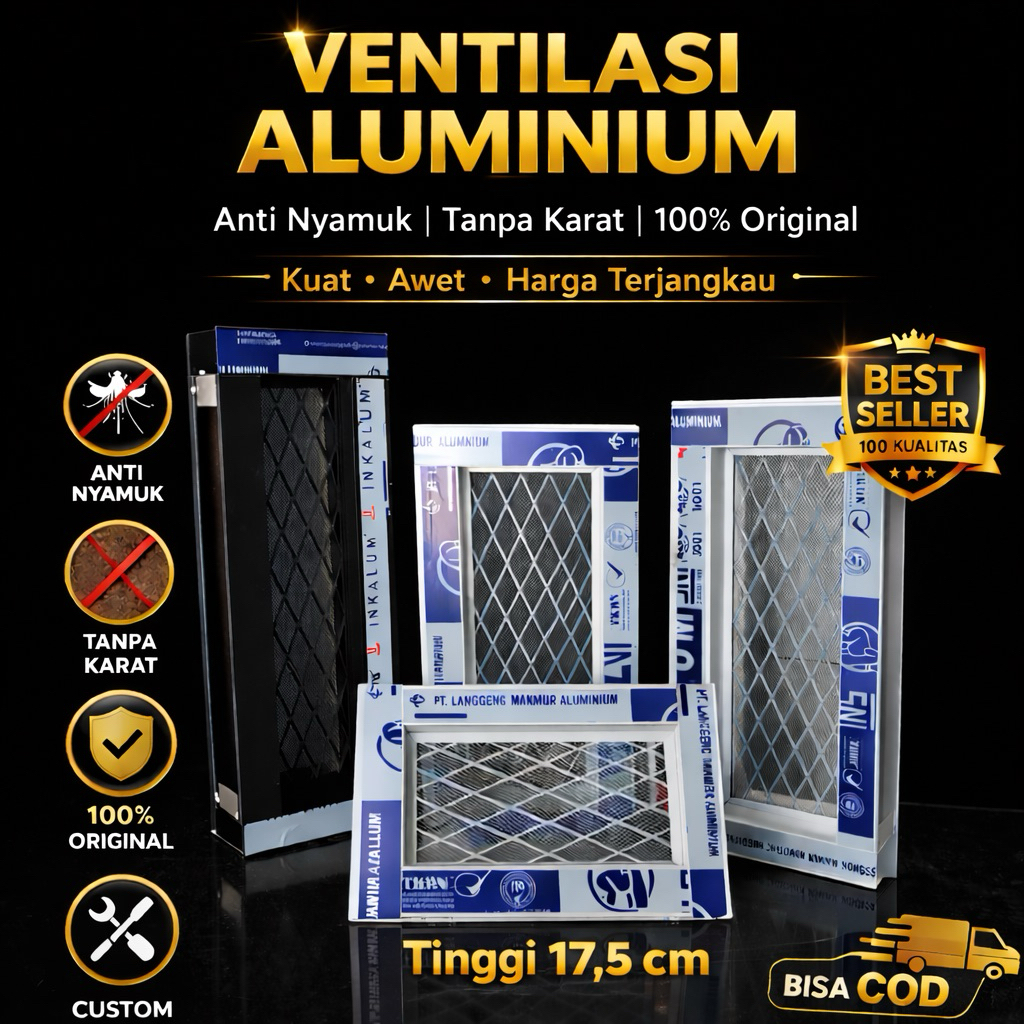 Loster Almunium kawat anti nyamuk Berbagai Ukuran/Bisa custom/Ventilasi Udara Almunium/Ventilasi ang