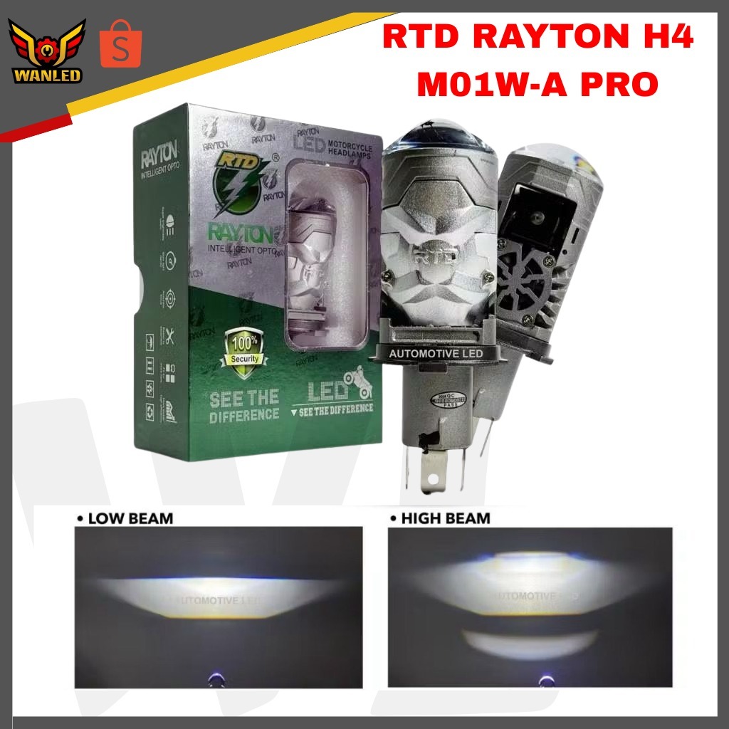 ORIGINAL MINI LED PROJECTOR H4 M01W PRO MAX RTD RAYTON BLUELENS MOBIL MOTOR HEADLIGHT HEADLAMP CAHAY
