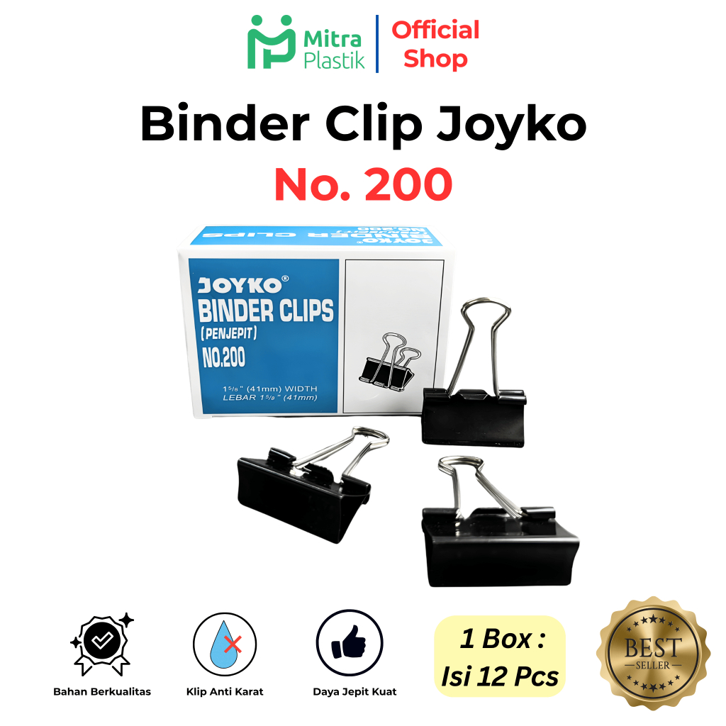 Binder Clips Joyko Binder Clips No 200 Penjepit Kertas Besar Paper Clip Besar Paper Clip Hitam