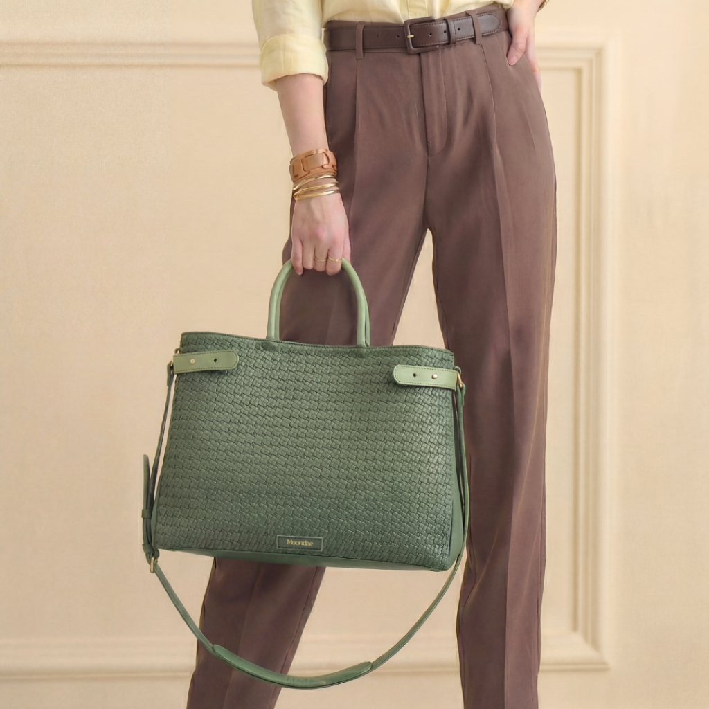 MOON DAE Hannam Tote Bag Tas Wanita Kulit Roman Premium Shopper Bag Besar Muat Laptop Korean Style