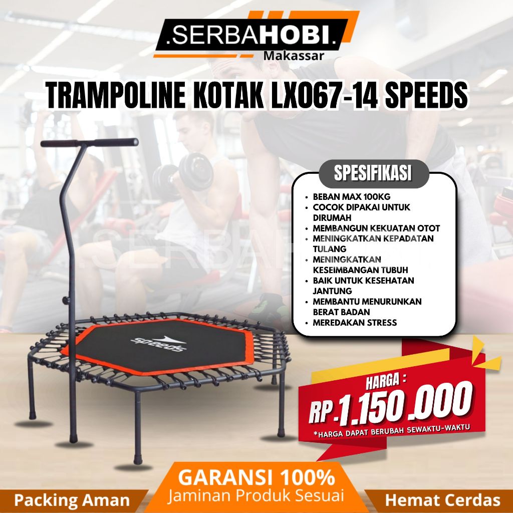 Trampolin Olahraga/ Trampolin anak & dewasa / Alat lompat segi Enam / Trampolin Berkualitas