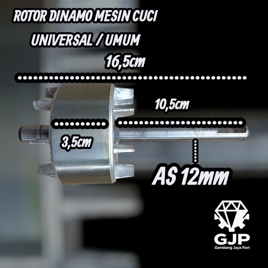 Rotor Dinamo Mesin Cuci Universal AS 12mm Original