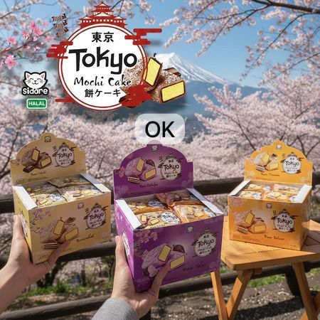OK035 Tokyo Mochi Cake Sidore 32gr / Camilan Snack Mochi Import