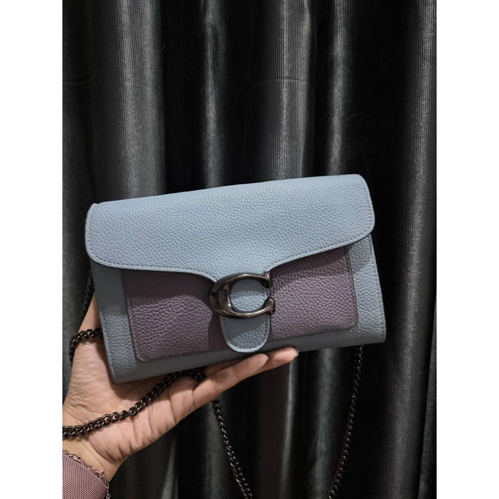 Coach tabby chain clutch / wallet on chain in Azure multi color - preloved