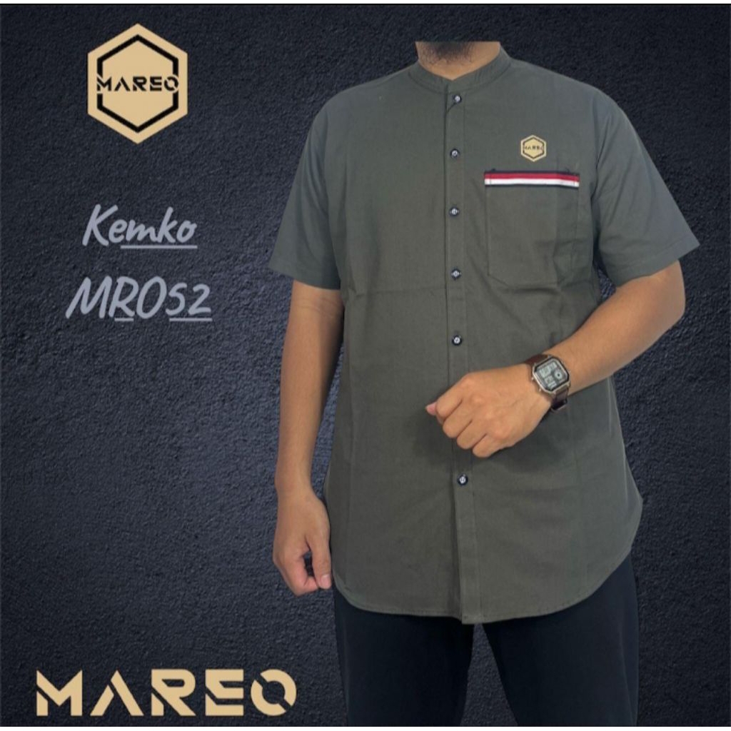 Baju Koko Kancing Depan Kerah Pendek