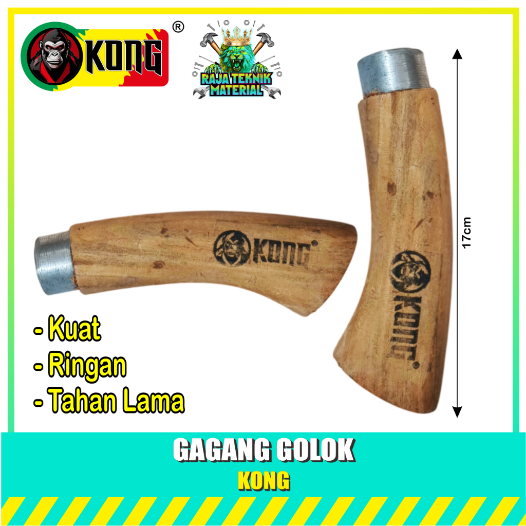 HEMAT (ISI 20 PCS) KONG Gagang Golok Kayu Bagus 17CM / Gagang Golok Siap Pasang - Gagang Pisau Kayu