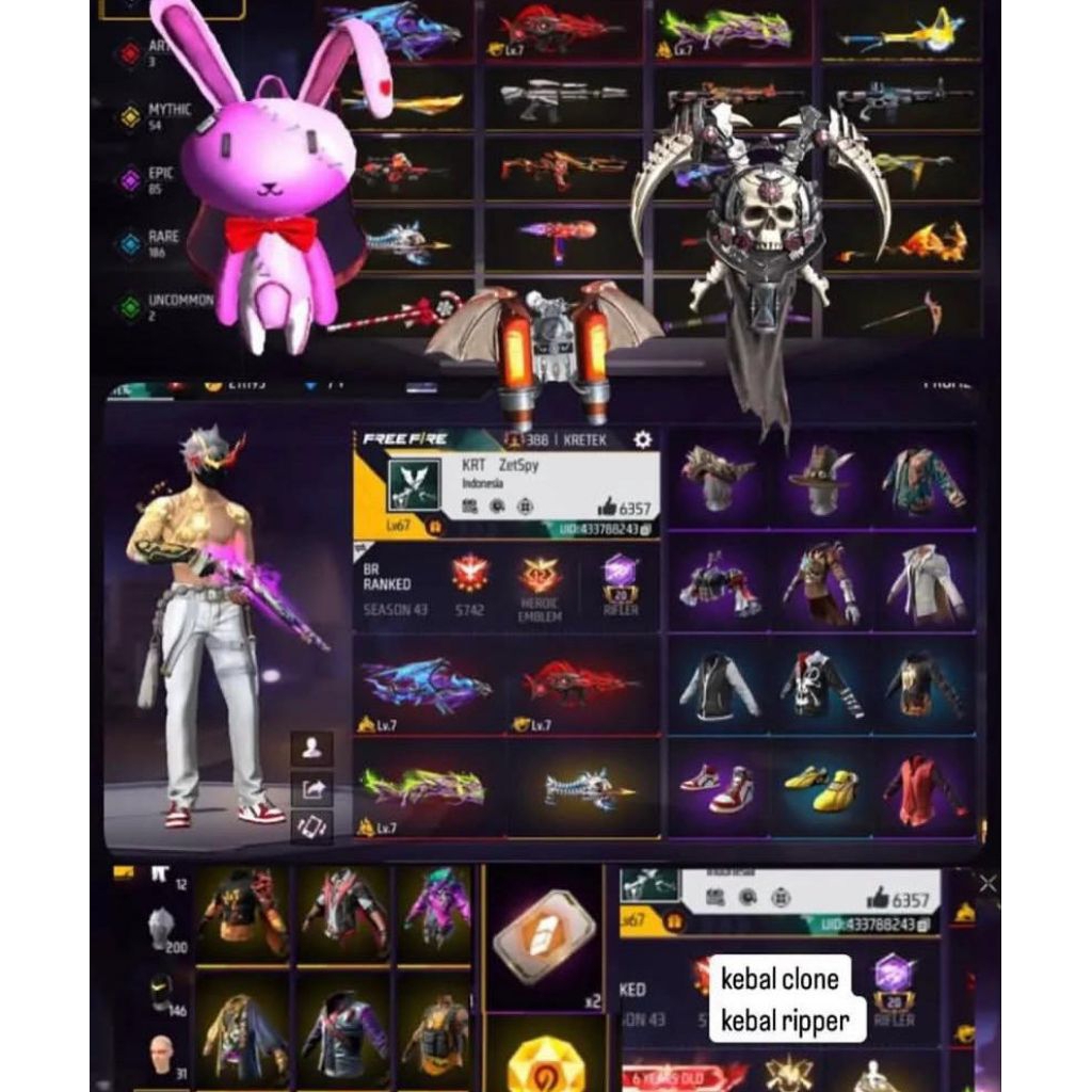 dijual akun free fire sultan