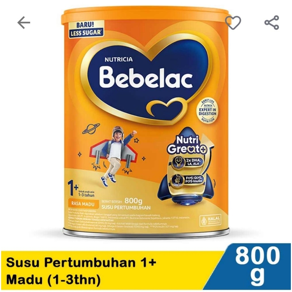 Bebelac 1+ 800g Susu Pertumbuhan Anak Usia 1-3 Tahun