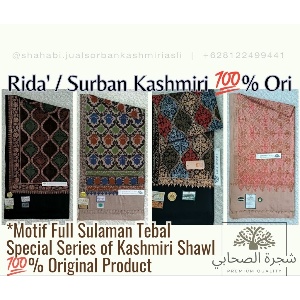 Terlaris | Surban Rida' Kashmiri motif Sulam Limited series / Sorban Kashmiri India Ori / Surban Hab
