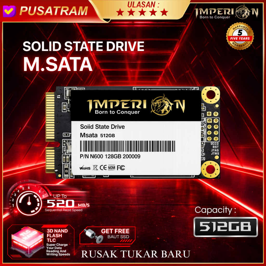 SSD MSATA IMPERION 512 GB GARANSI RESMI 5 TAHUN SSD MSATA 512GB SSD LAPTOP