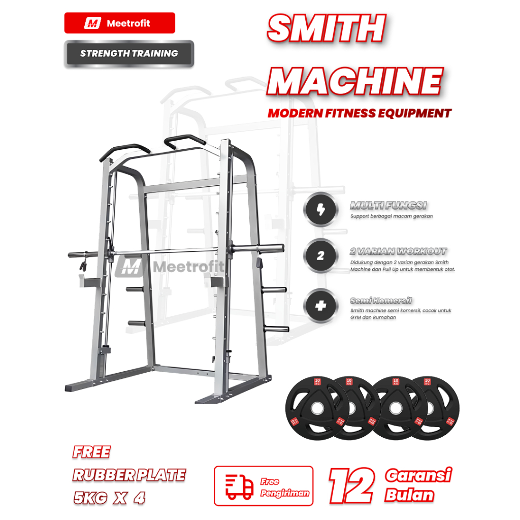 MEETROFIT Smith Machine S103 - Power Rack Multi Fungsi Bench Press
