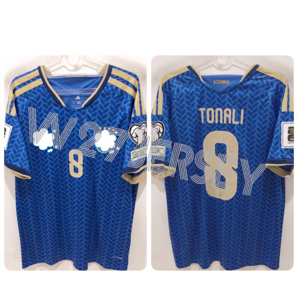 JERSEY ITALY HOME 2026 name player Tonali + Patch Qualification WC 2026